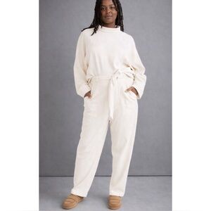 MADEWELL | Brushed Herringbone Jacquard Tie-Waist Tapered Pants in Alabaster, L